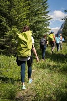 Backpacking hike to a mountain